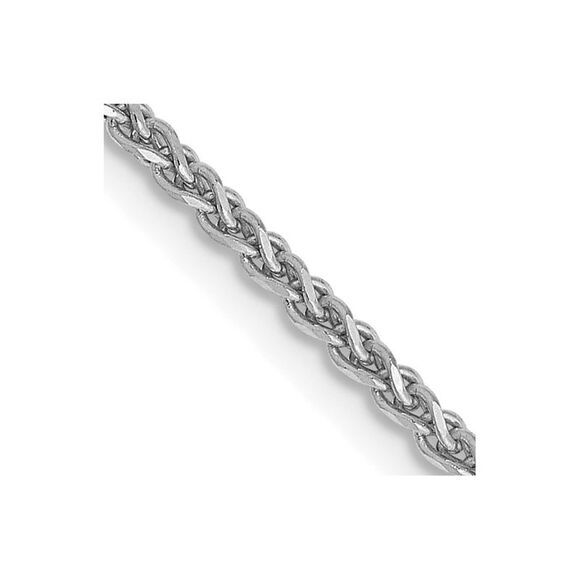 14k White Gold 18 inch 1.7mm Diamond-cut Spiga Lobster Clasp Chain